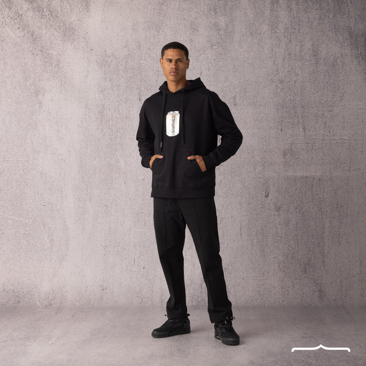 Reflective can print Hoodie in Black