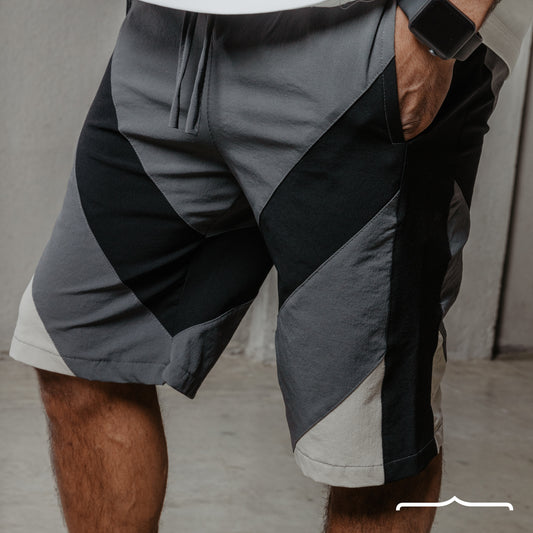 Color block shorts in Grey