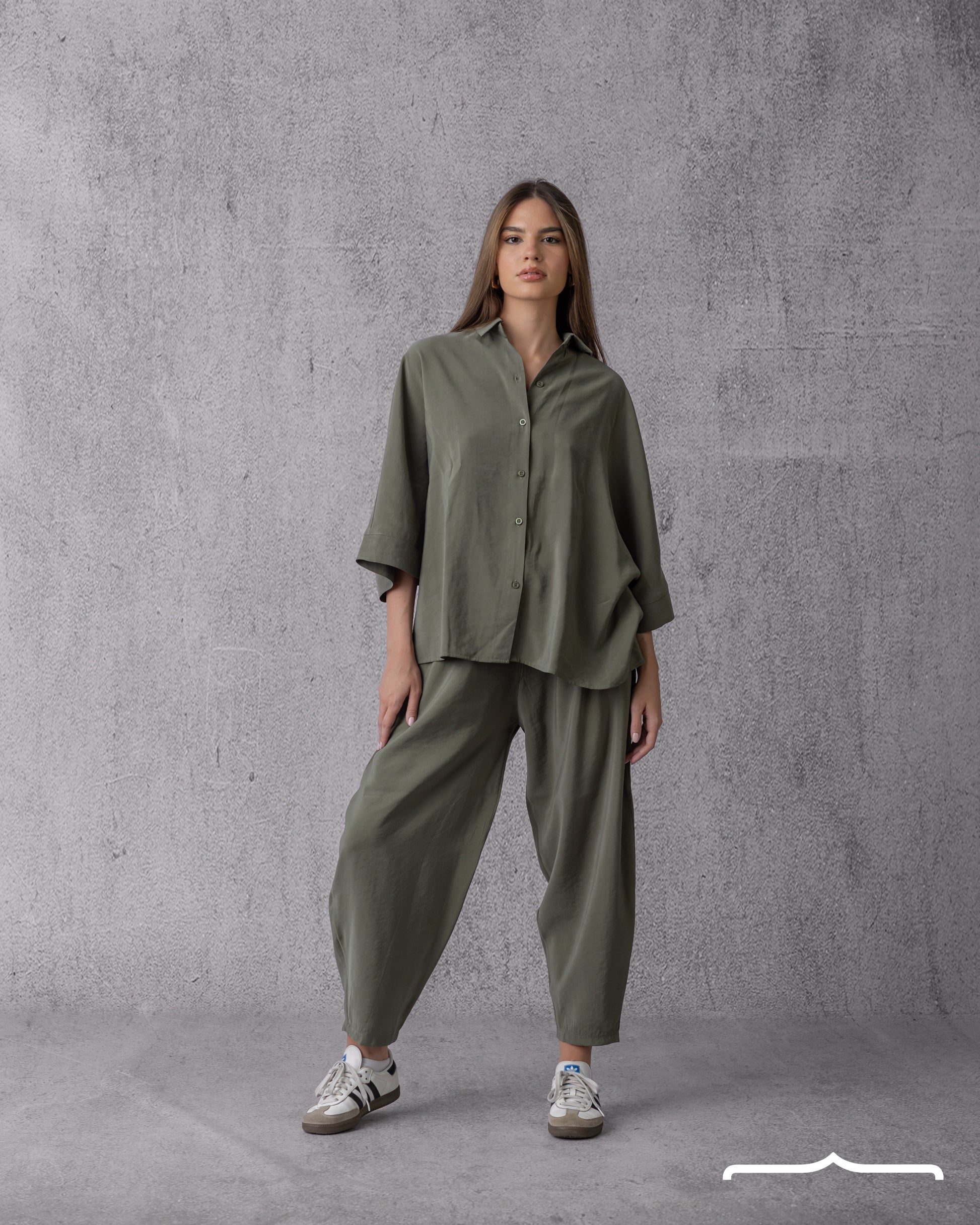Boxy Flow Set in Olive