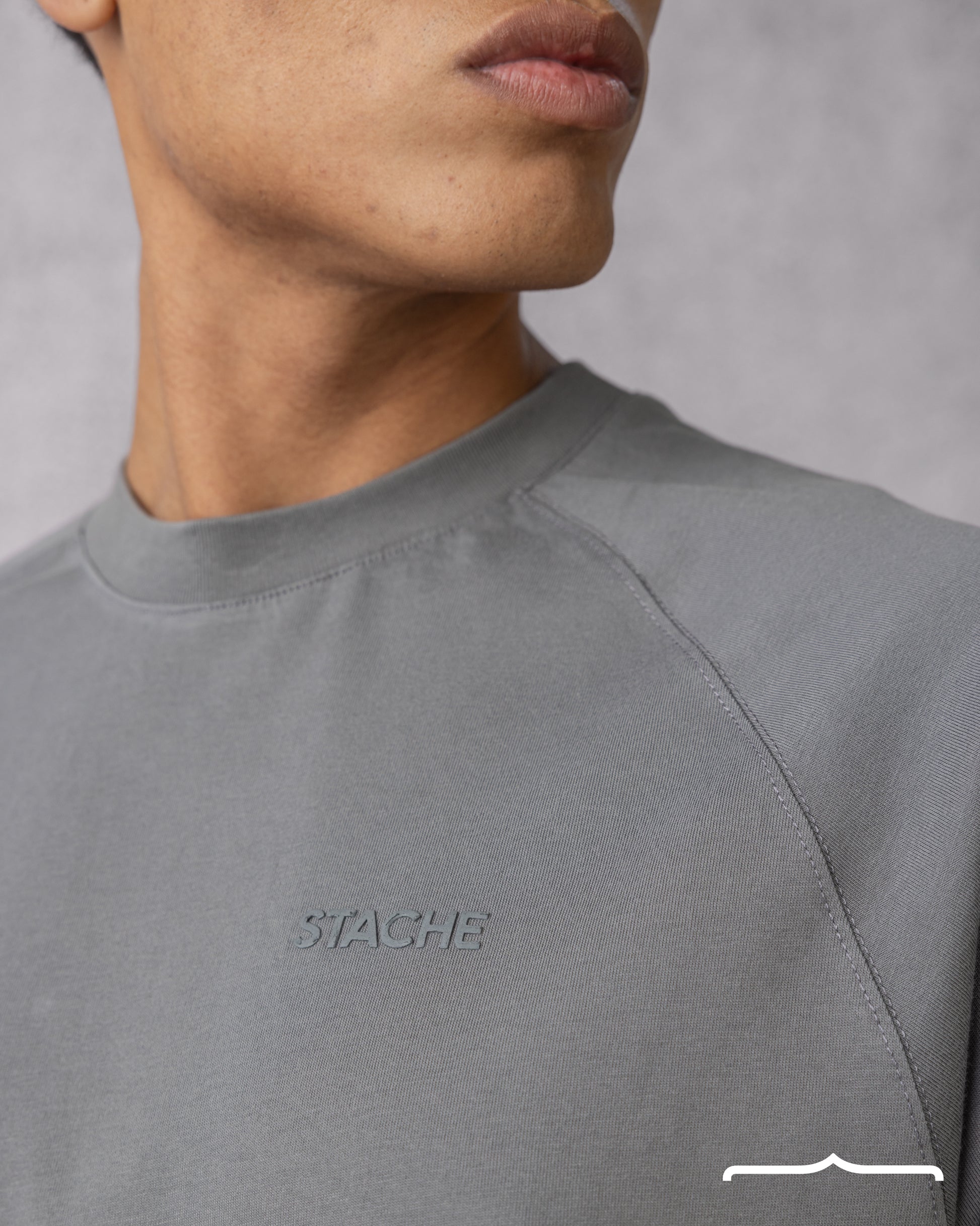 Raglan Rubber Logo in Regular Fit in Grey