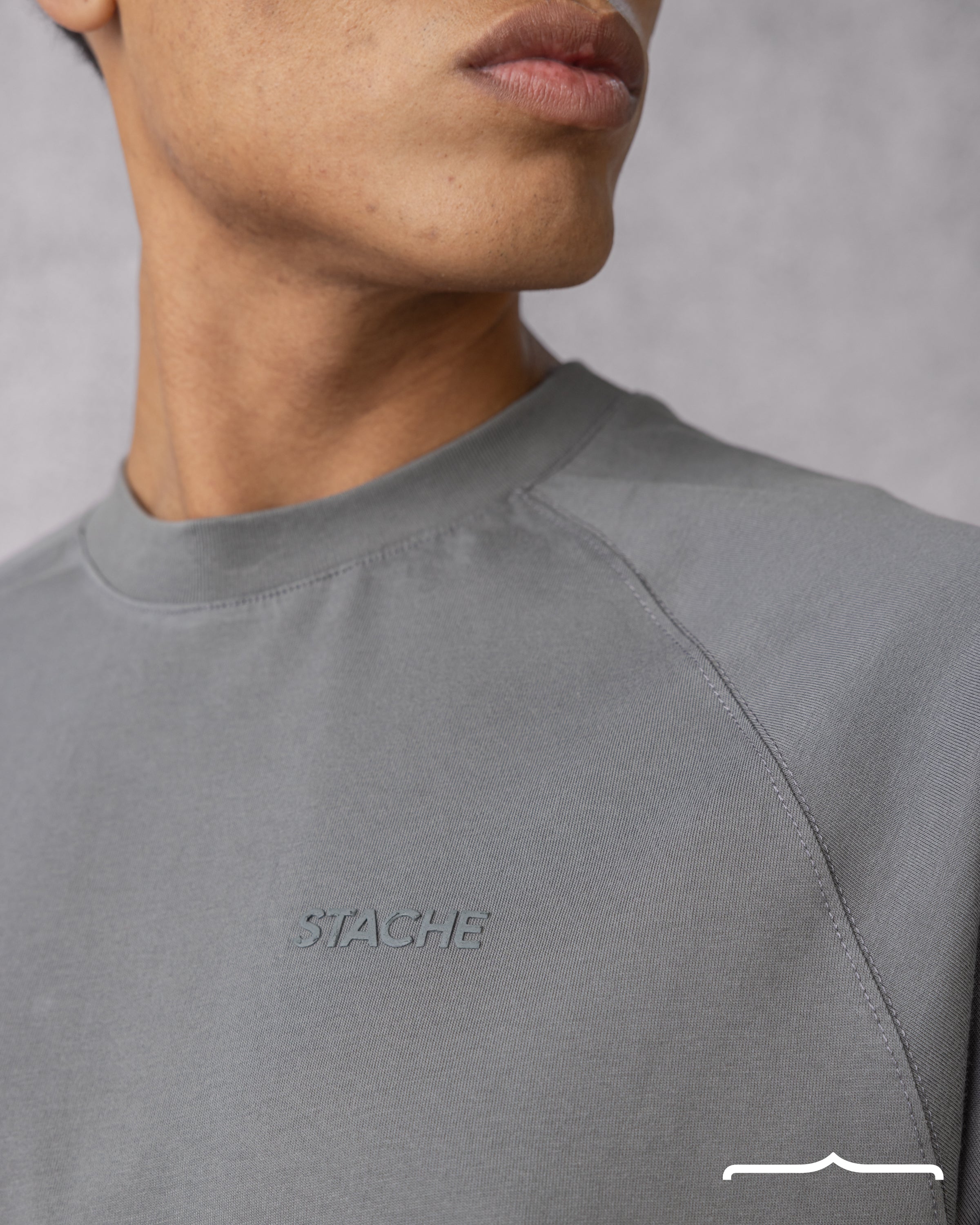 Raglan Rubber Logo in Regular Fit in Grey