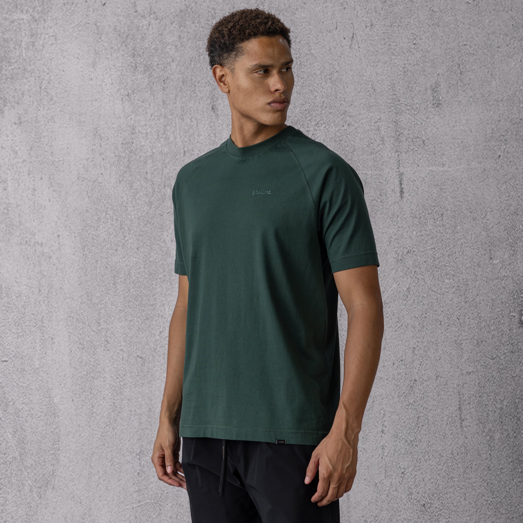 Raglan Rubber Logo in Regular Fit in Olive