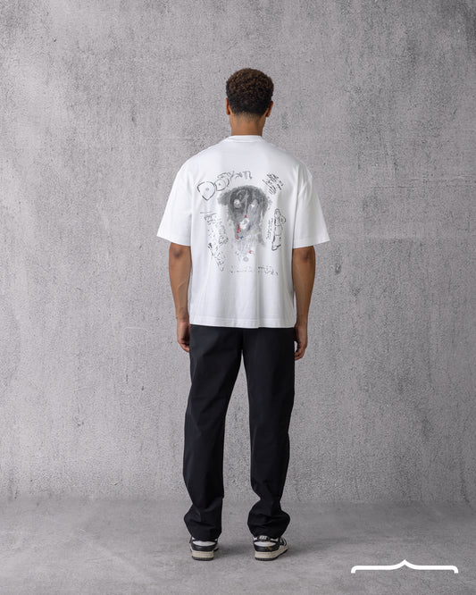 Dalmatian Sketch Oversized T-shirt in White