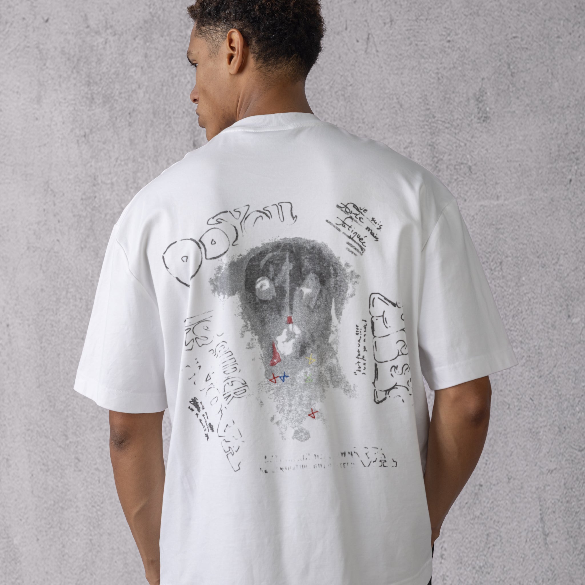 Dalmatian Sketch Oversized T-shirt in White