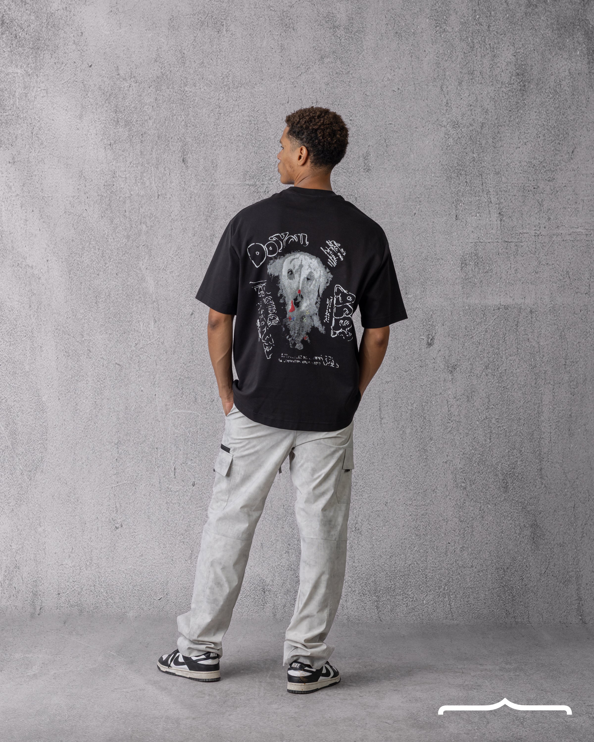 Dalmatian Sketch Oversized T-shirt in Black