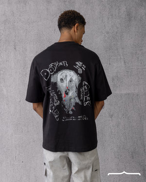 Dalmatian Sketch Oversized T-shirt in Black