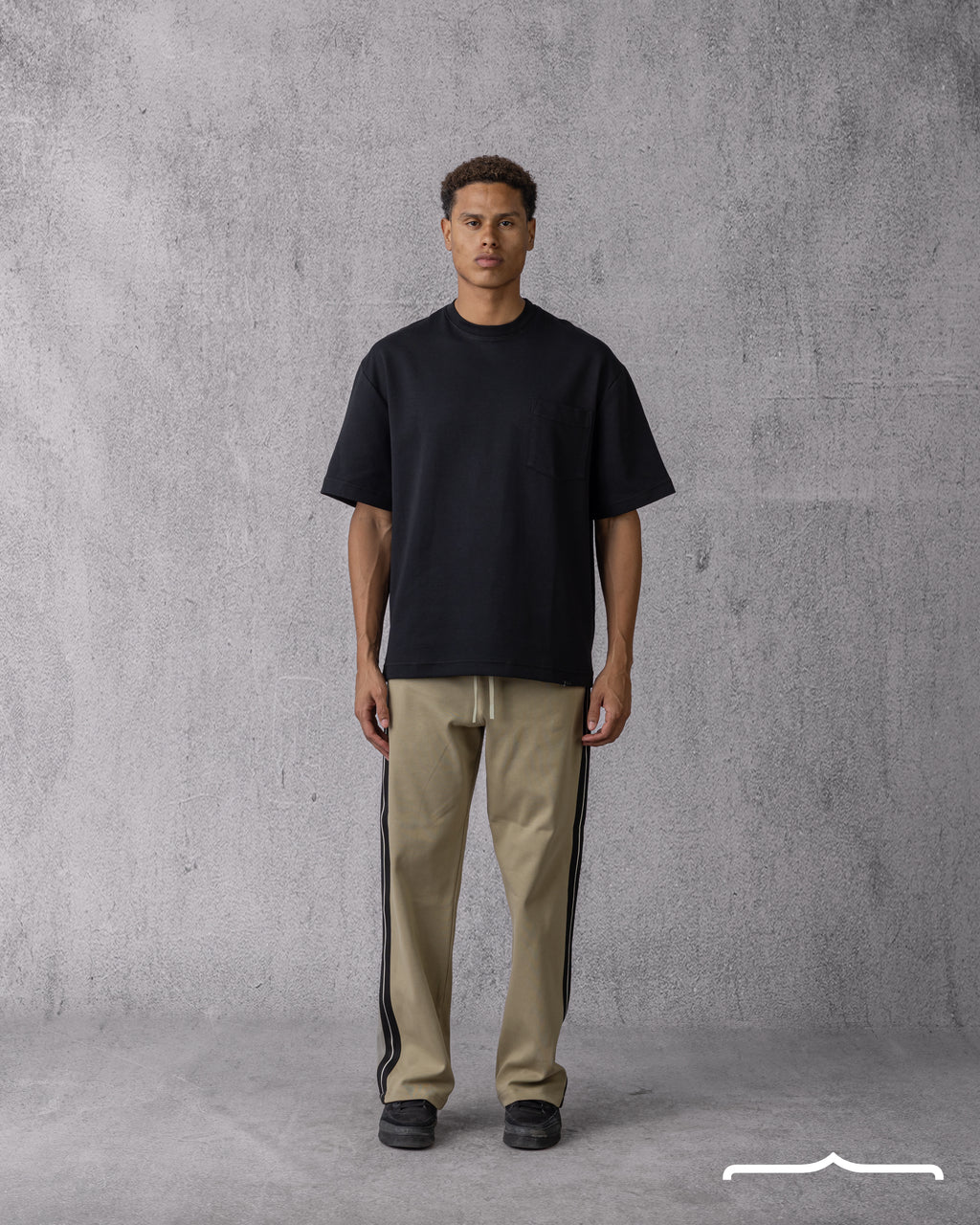 Oversized Stripe Sweatpants in Olive