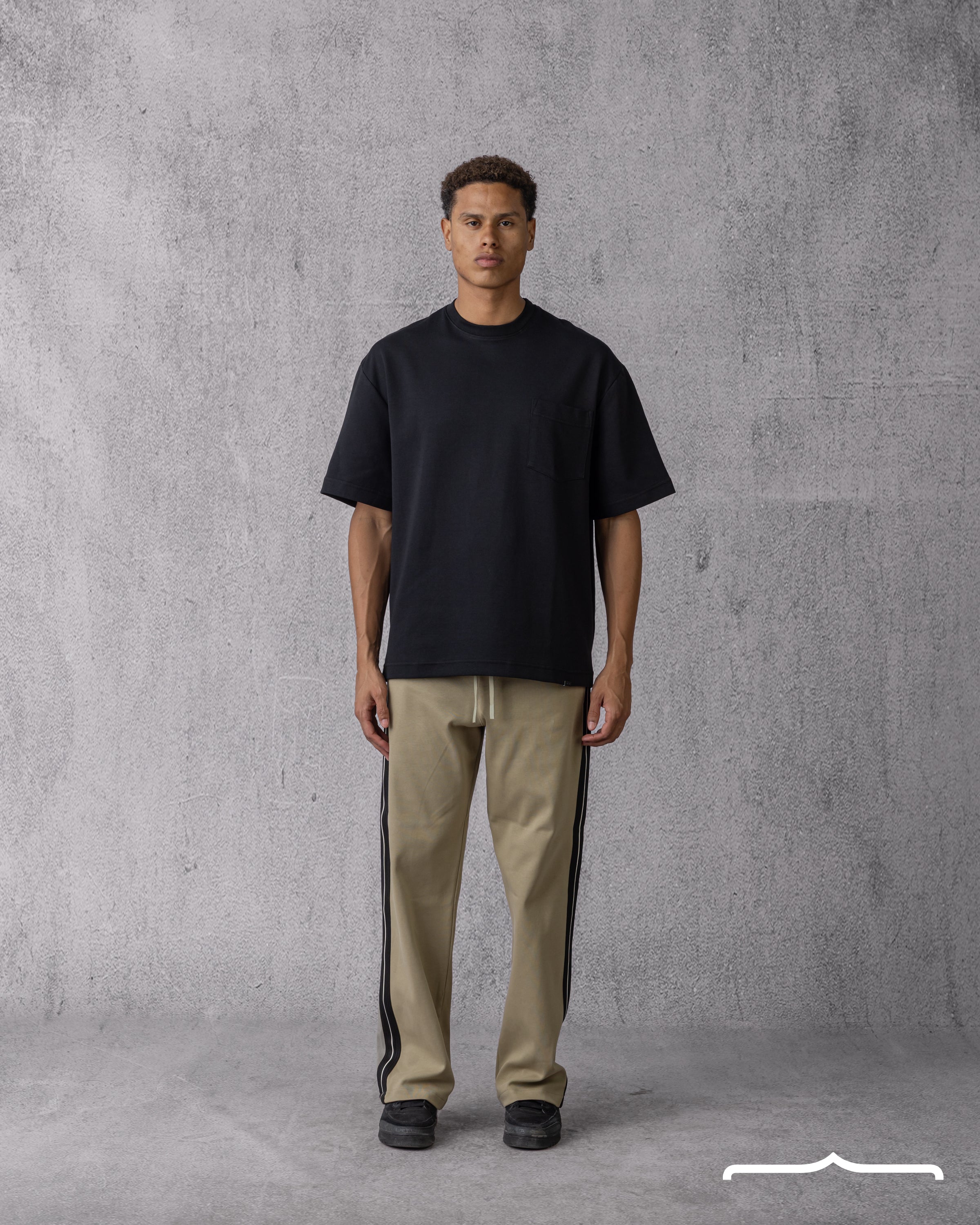 Oversized Stripe Sweatpants in Olive