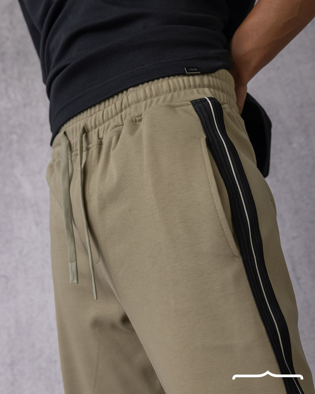 Oversized Stripe Sweatpants in Olive