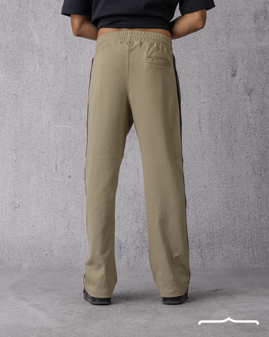 Oversized Stripe Sweatpants in Olive