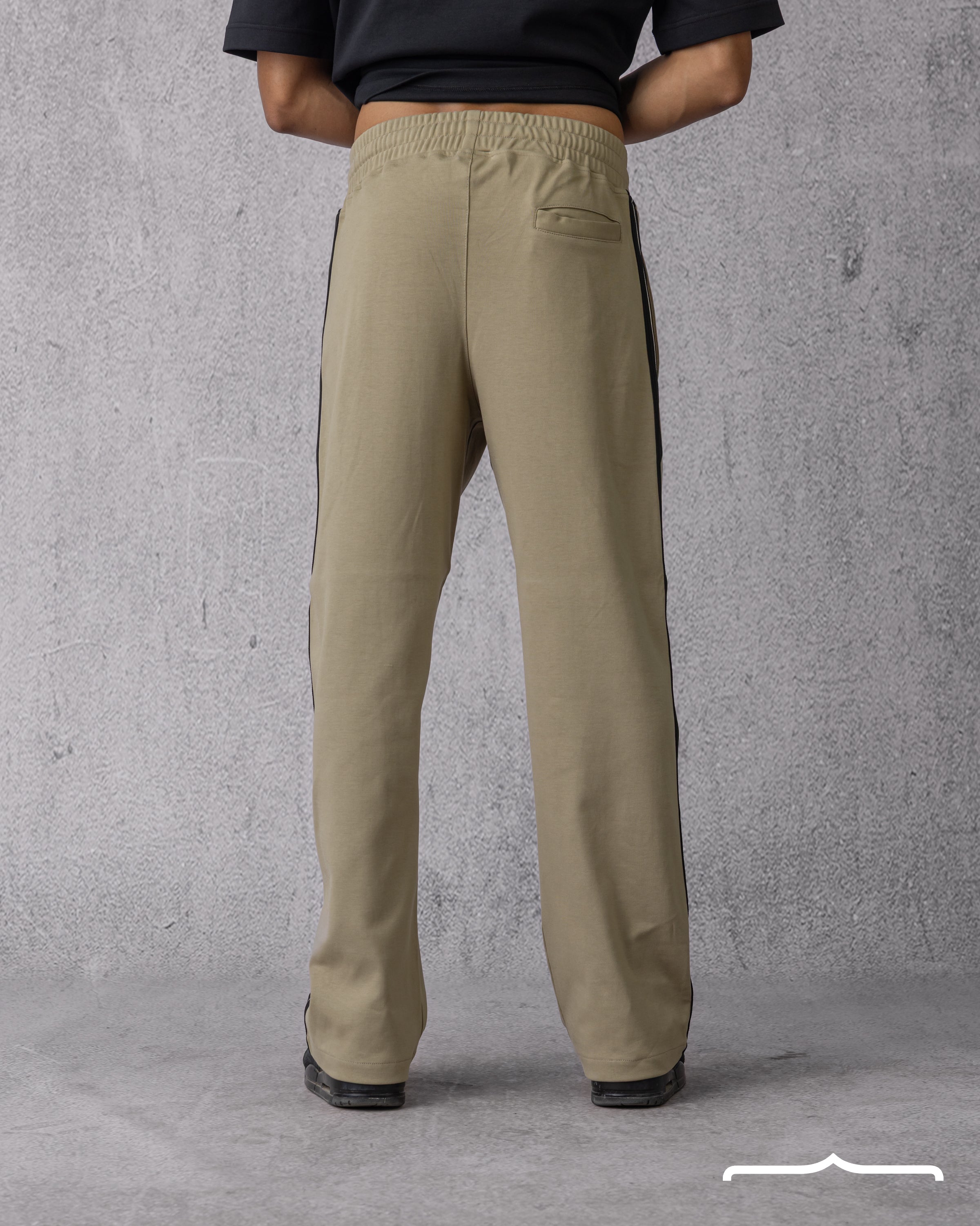 Oversized Stripe Sweatpants in Olive