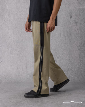 Oversized Stripe Sweatpants in Olive