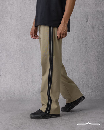 Oversized Stripe Sweatpants in Olive