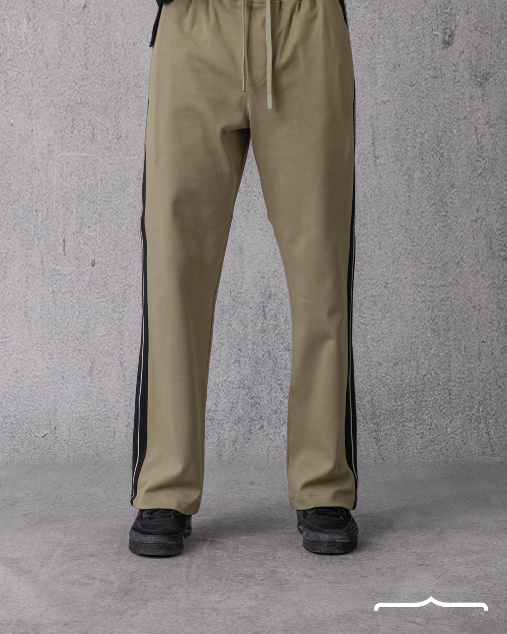 Oversized Stripe Sweatpants in Olive