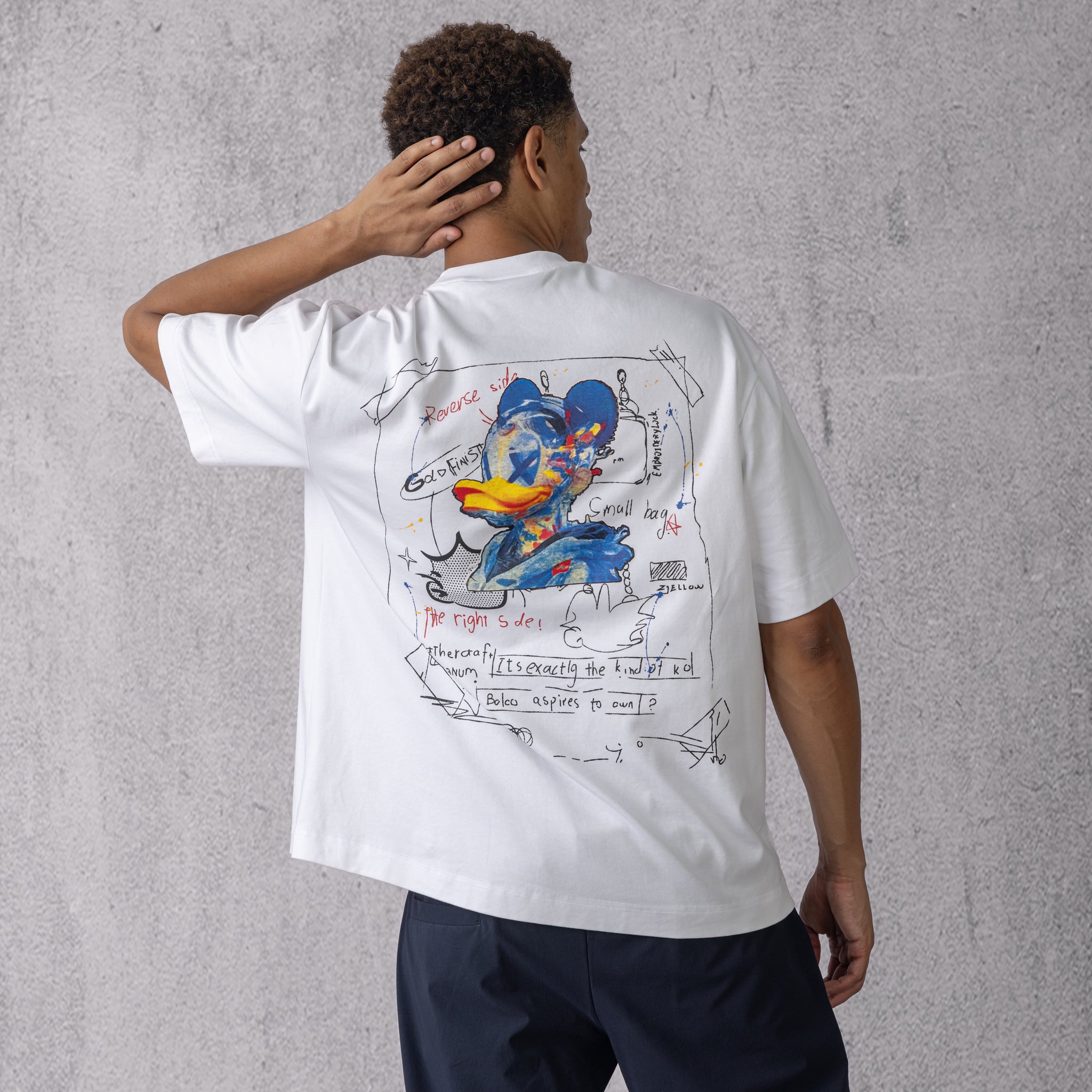 Donald Duck Sketch Oversized T-shirt in White