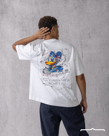 Donald Duck Sketch Oversized T-shirt in White