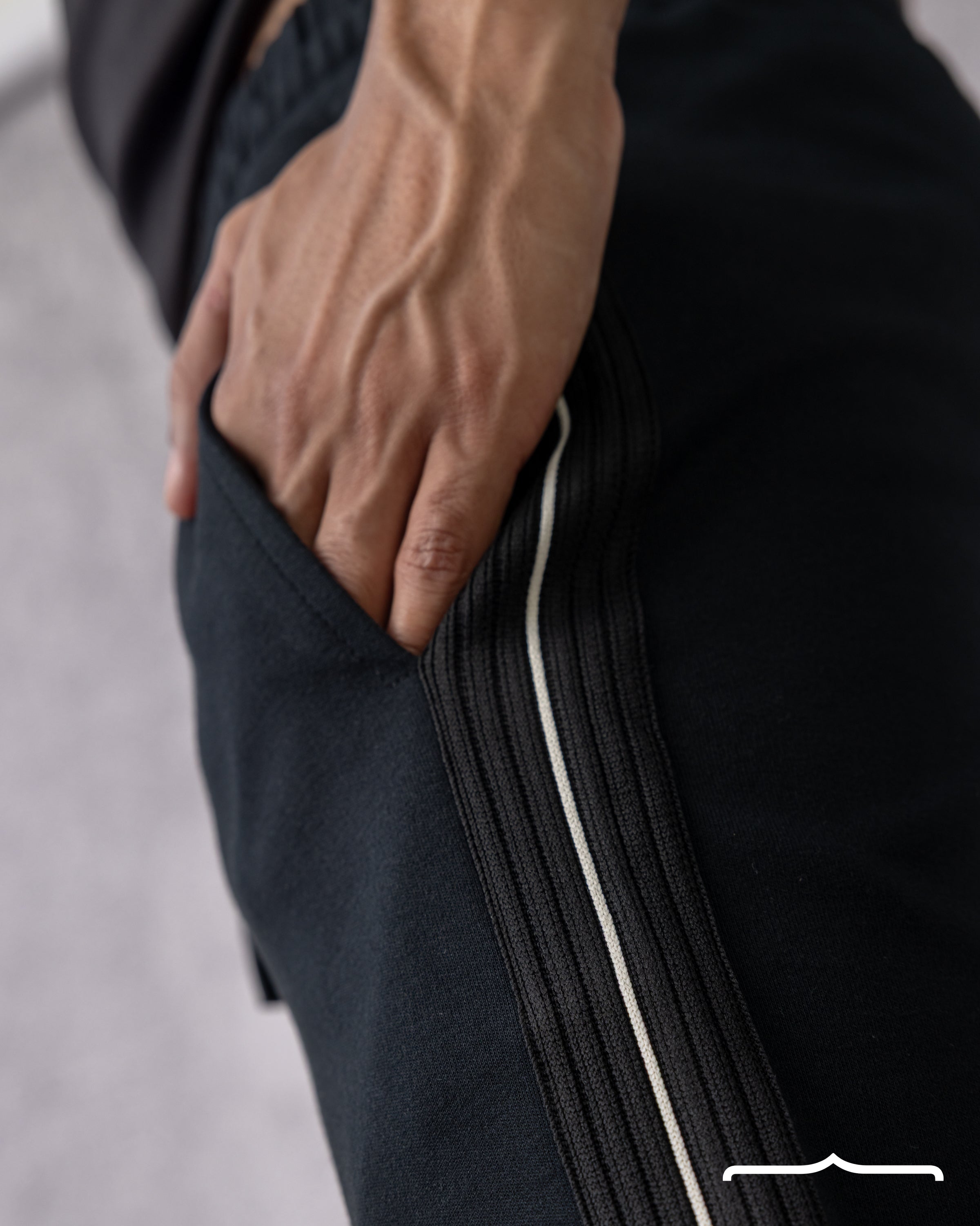 Oversized Stripe Sweatpants in Black
