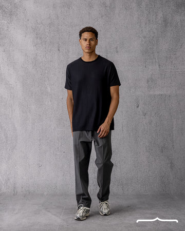Fine Knit T-shirt in Black