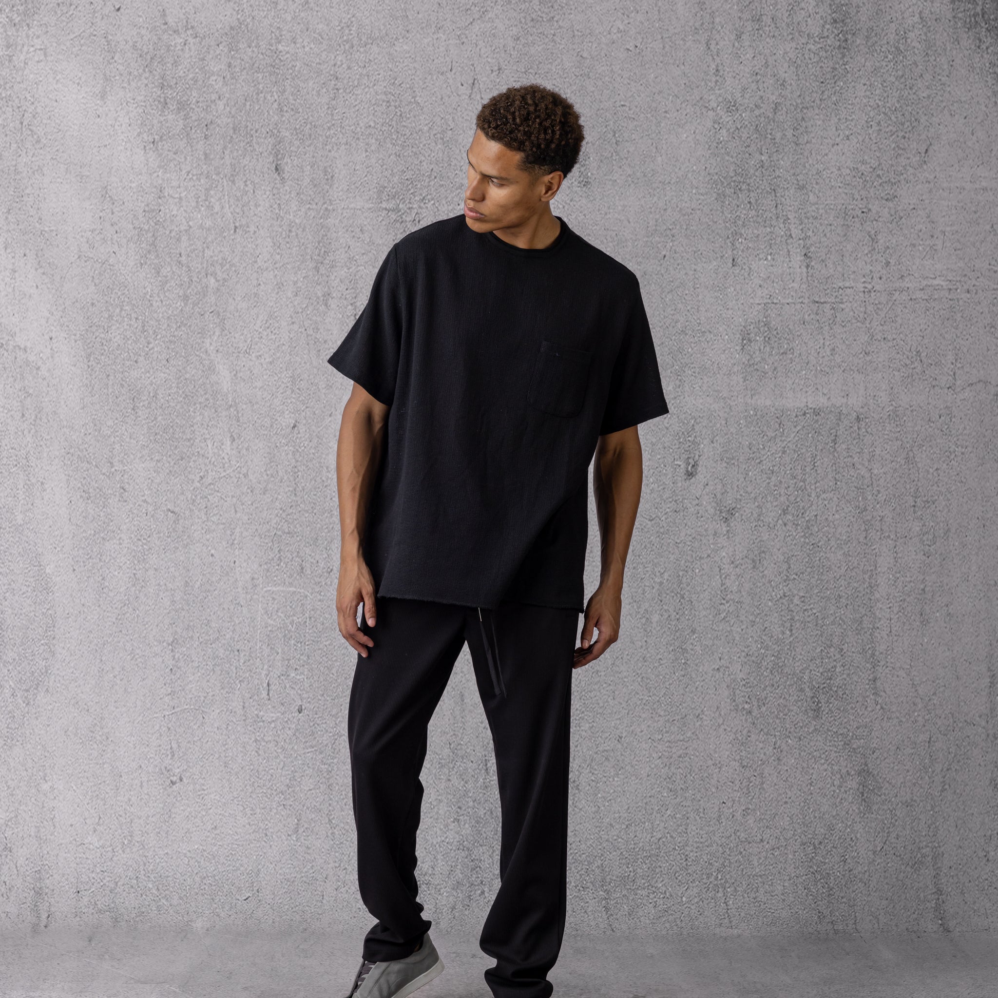 Textured T-shirt in Black volume 2