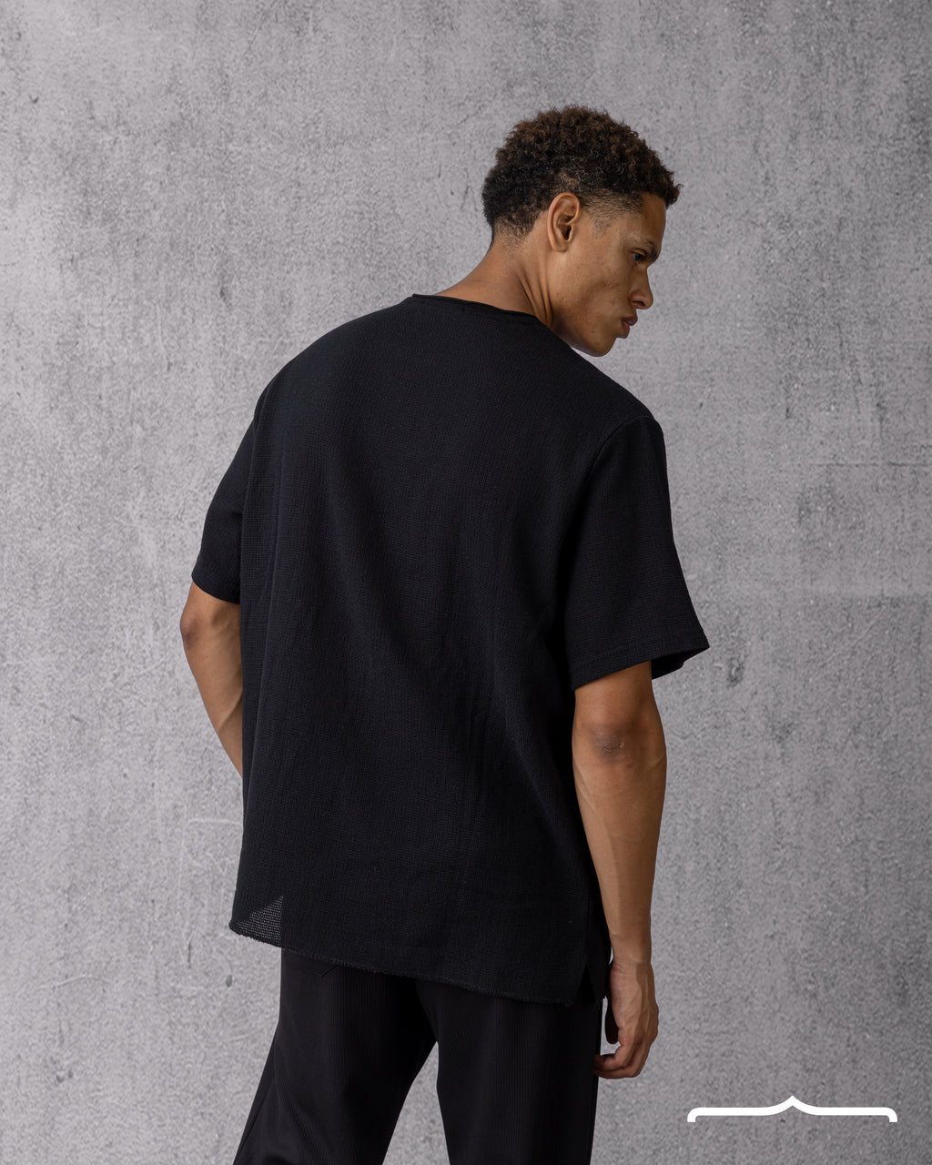 Textured T-shirt in Black volume 2