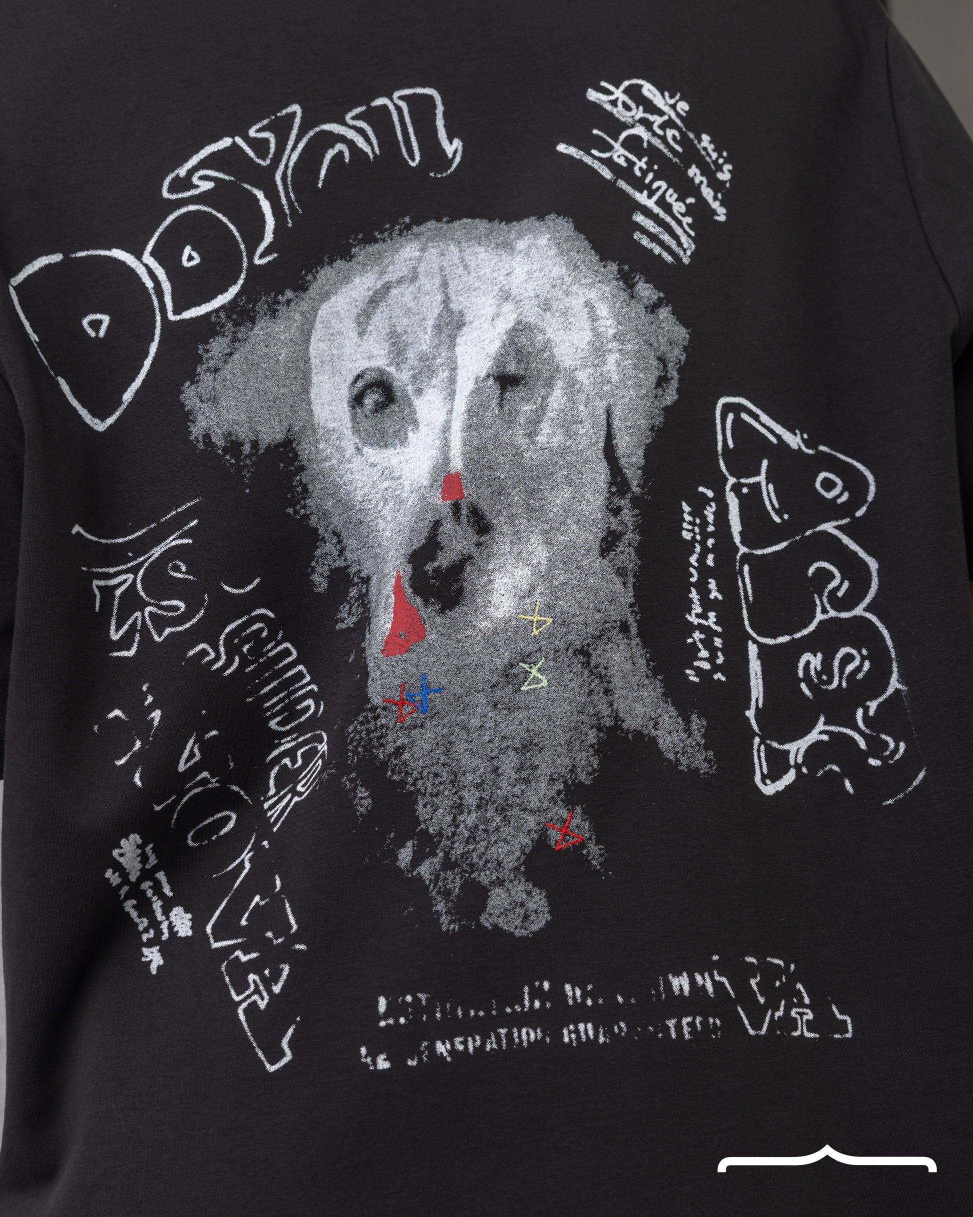 Dalmatian Sketch Oversized T-shirt in Black