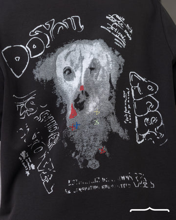 Dalmatian Sketch Oversized T-shirt in Black