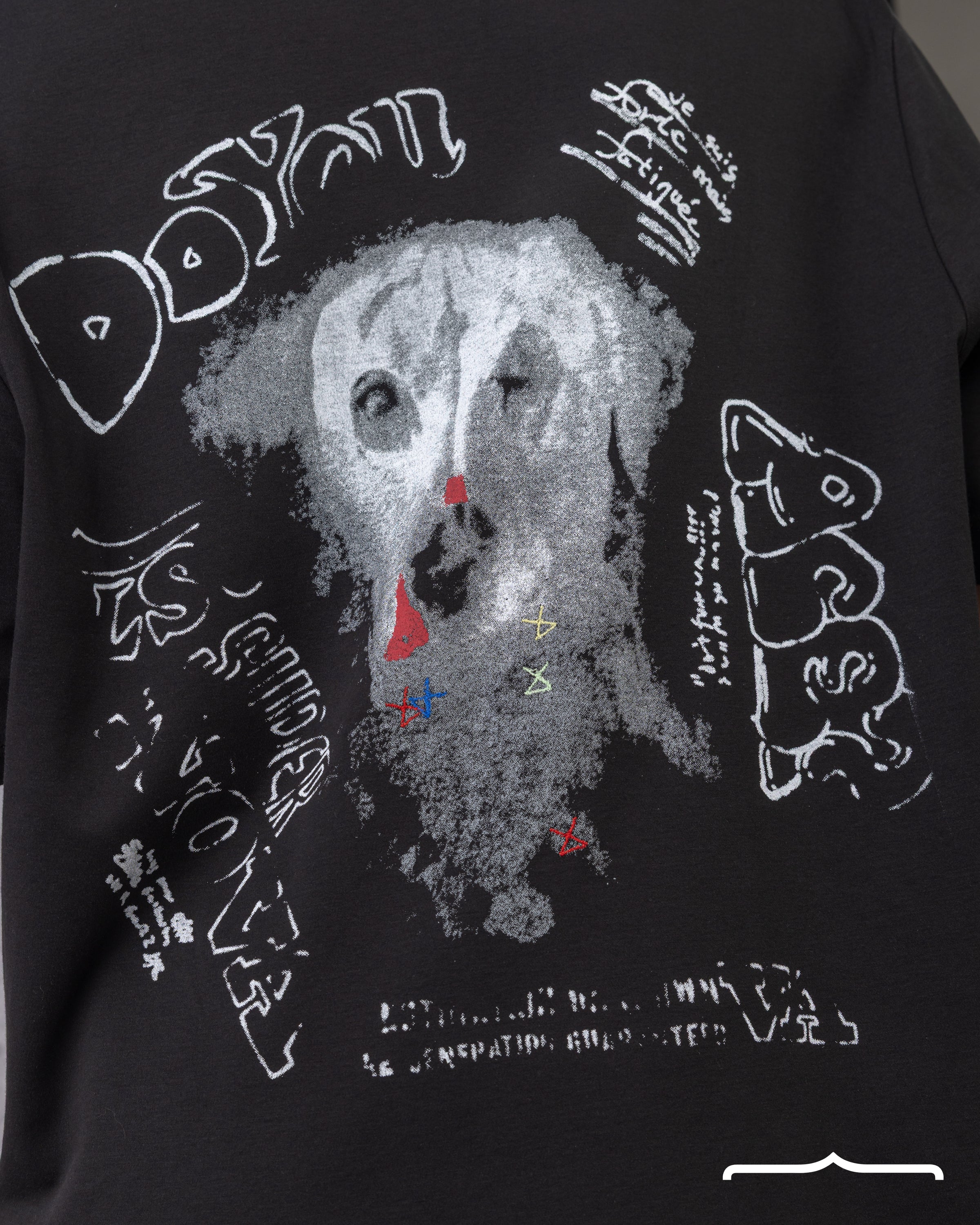 Dalmatian Sketch Oversized T-shirt in Black