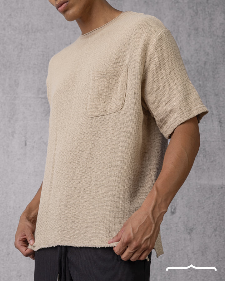 Textured T-shirt in Beige volume 2