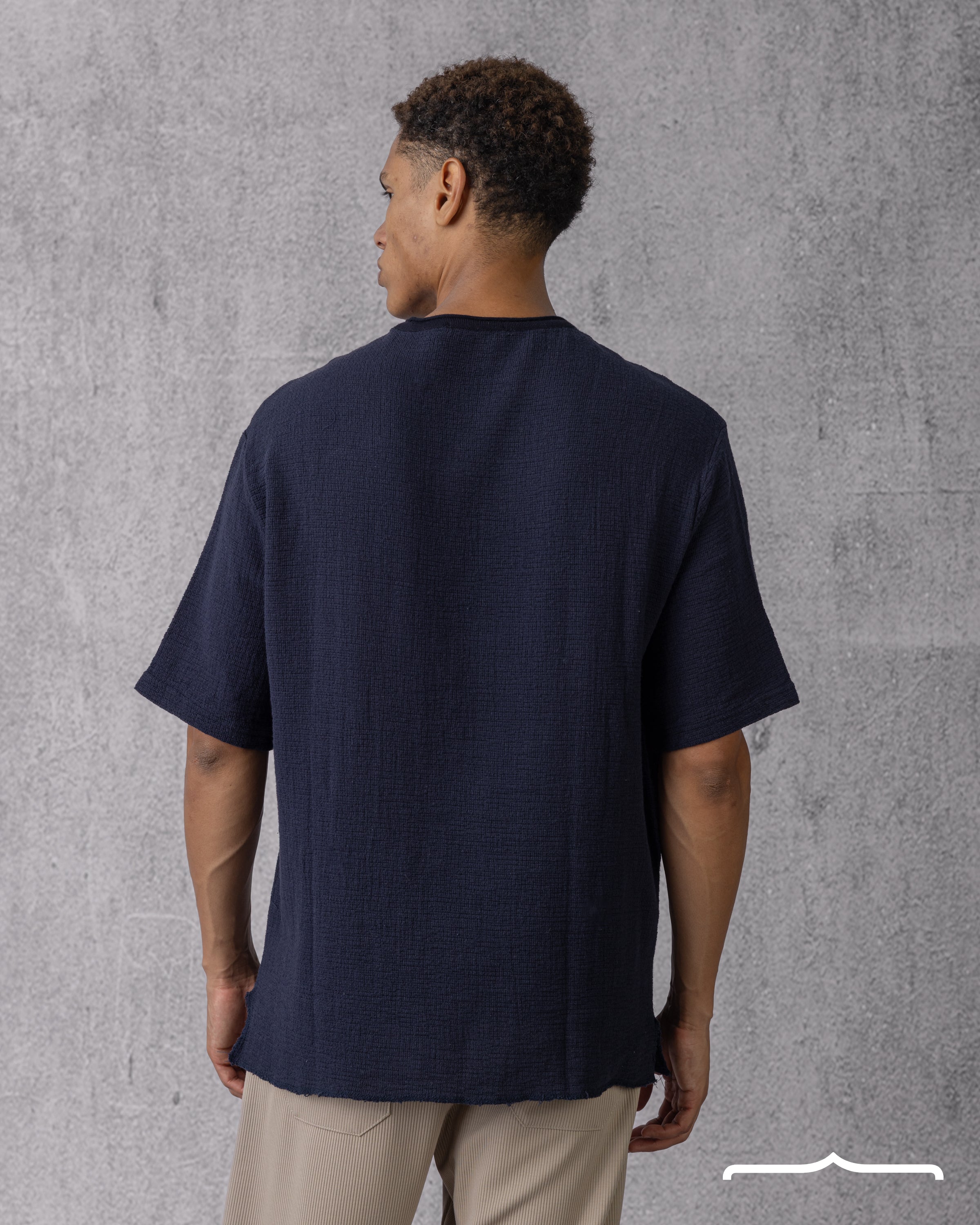 Textured T-shirt in Navy Blue Volume 2
