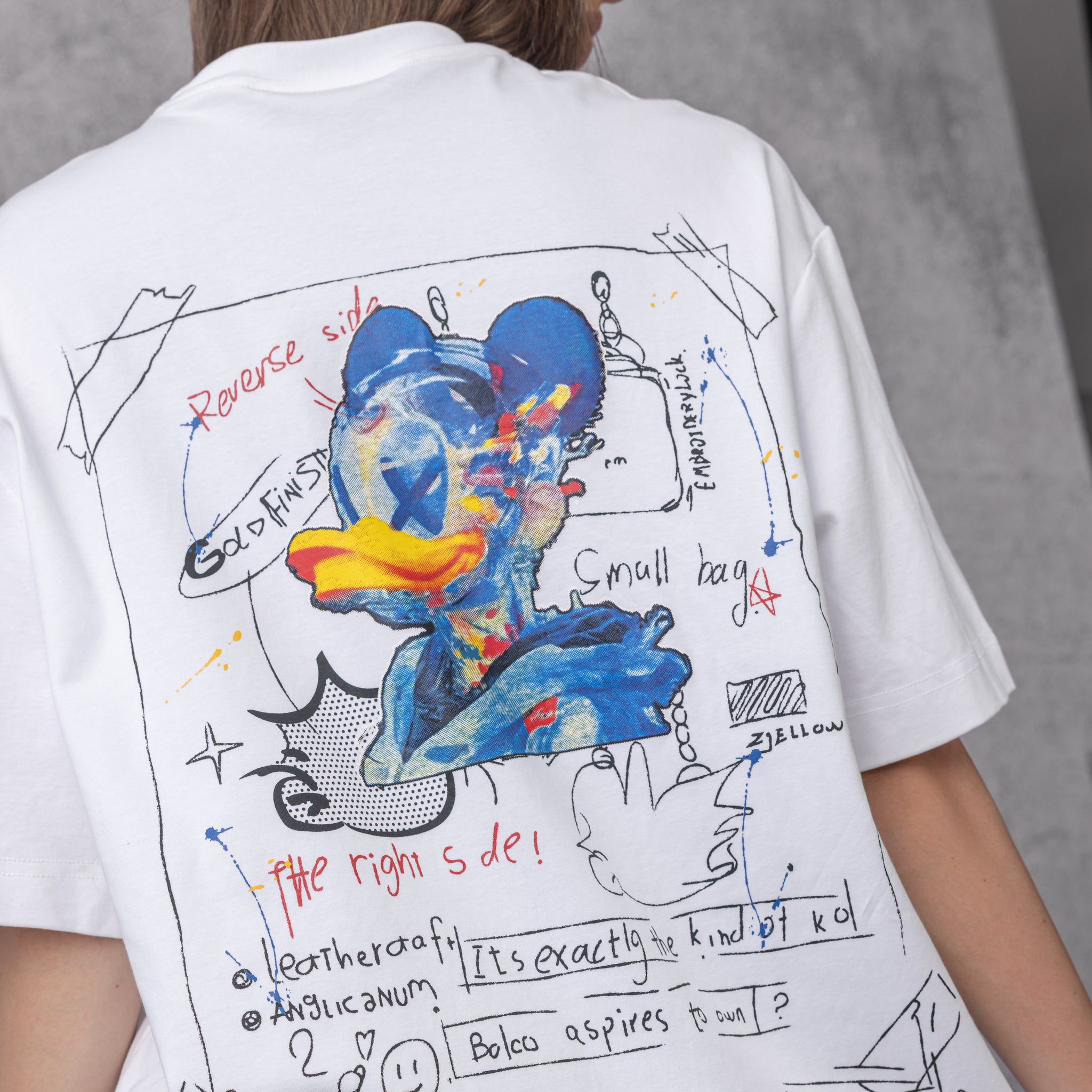 Donald Duck Sketch Oversized T-shirt in White