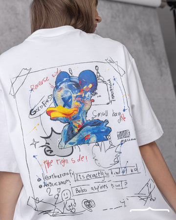 Donald Duck Sketch Oversized T-shirt in White