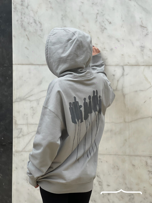 Stached to the Root Hoodie in Silver