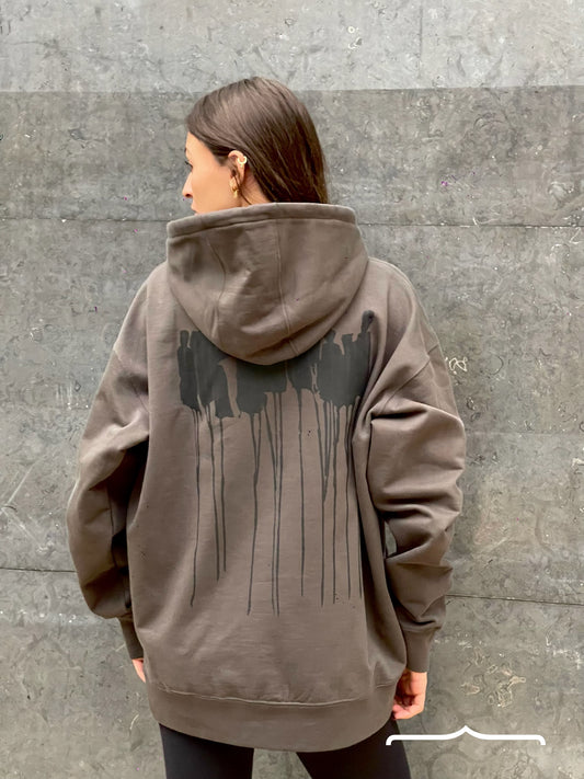 Stached to the Root Hoodie in Dark Grey