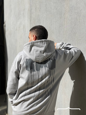 Stached to the Root Hoodie in Silver