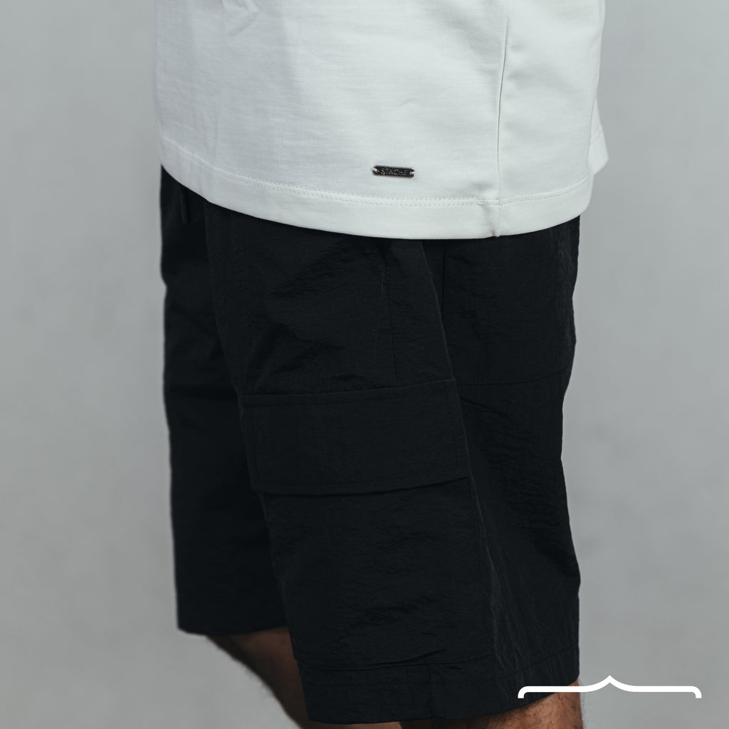 One Side Pocket Short in Black
