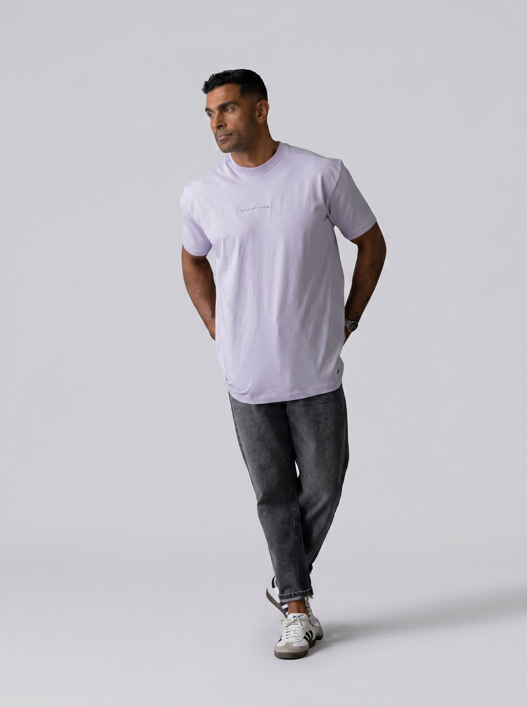 Stache icon T-shirt in Lavender