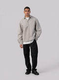Structured Utility Oversize Waterproof Shirt in Light Grey