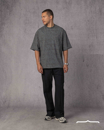Vertical Striped Pocket T-Shirt in Washed Olive