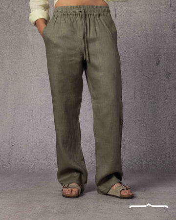 Oversized Linen Pants Volume 2 in Olive