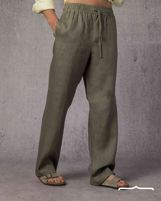 Oversized Linen Pants Volume 2 in Olive