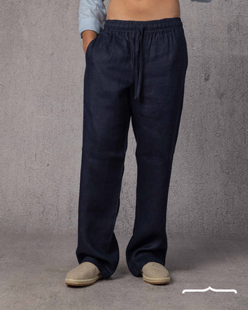 Oversized Linen Pants Volume 2 in Navy Blue
