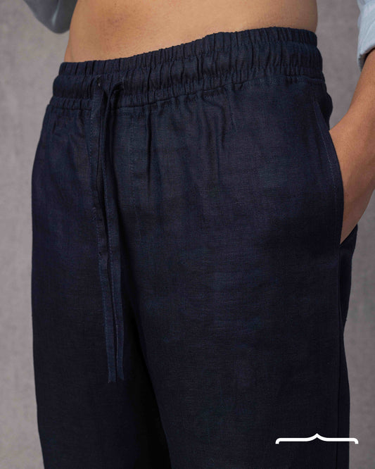Oversized Linen Pants Volume 2 in Navy Blue