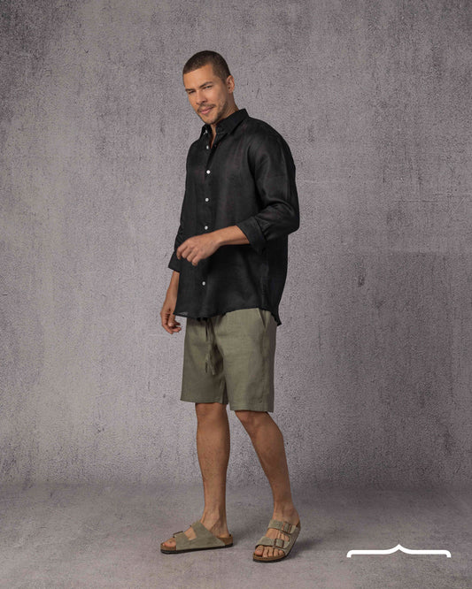 Classic Linen Shirt Volume 3 in Black