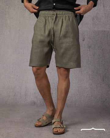 Linen short volume 2 in Olive