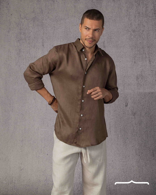 Classic Linen Shirt Volume 3 in Brown