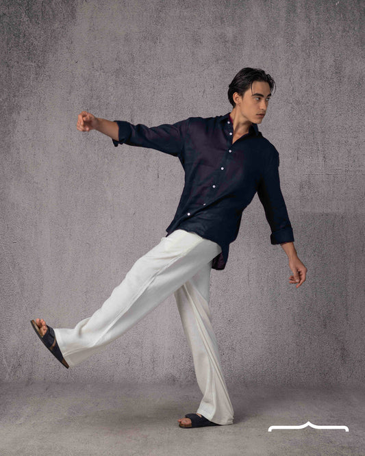 Classic Linen Shirt Volume 3 in Navy Blue