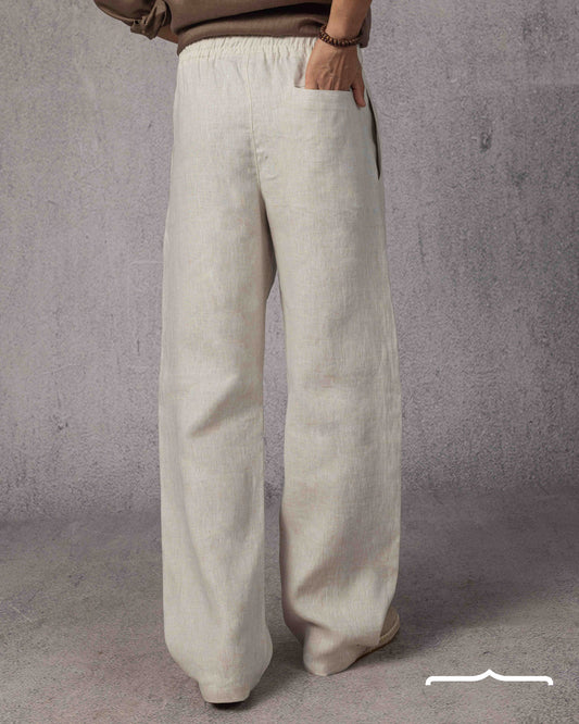 Oversized Linen Pants Volume 2 in Beige