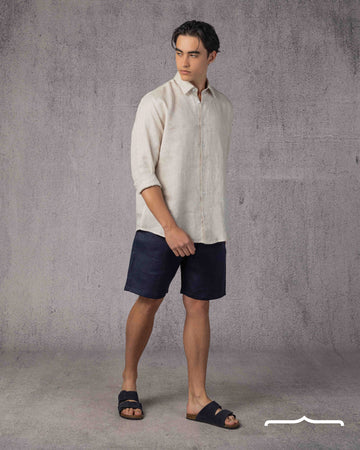 Classic Linen Shirt Volume 3 in Beige