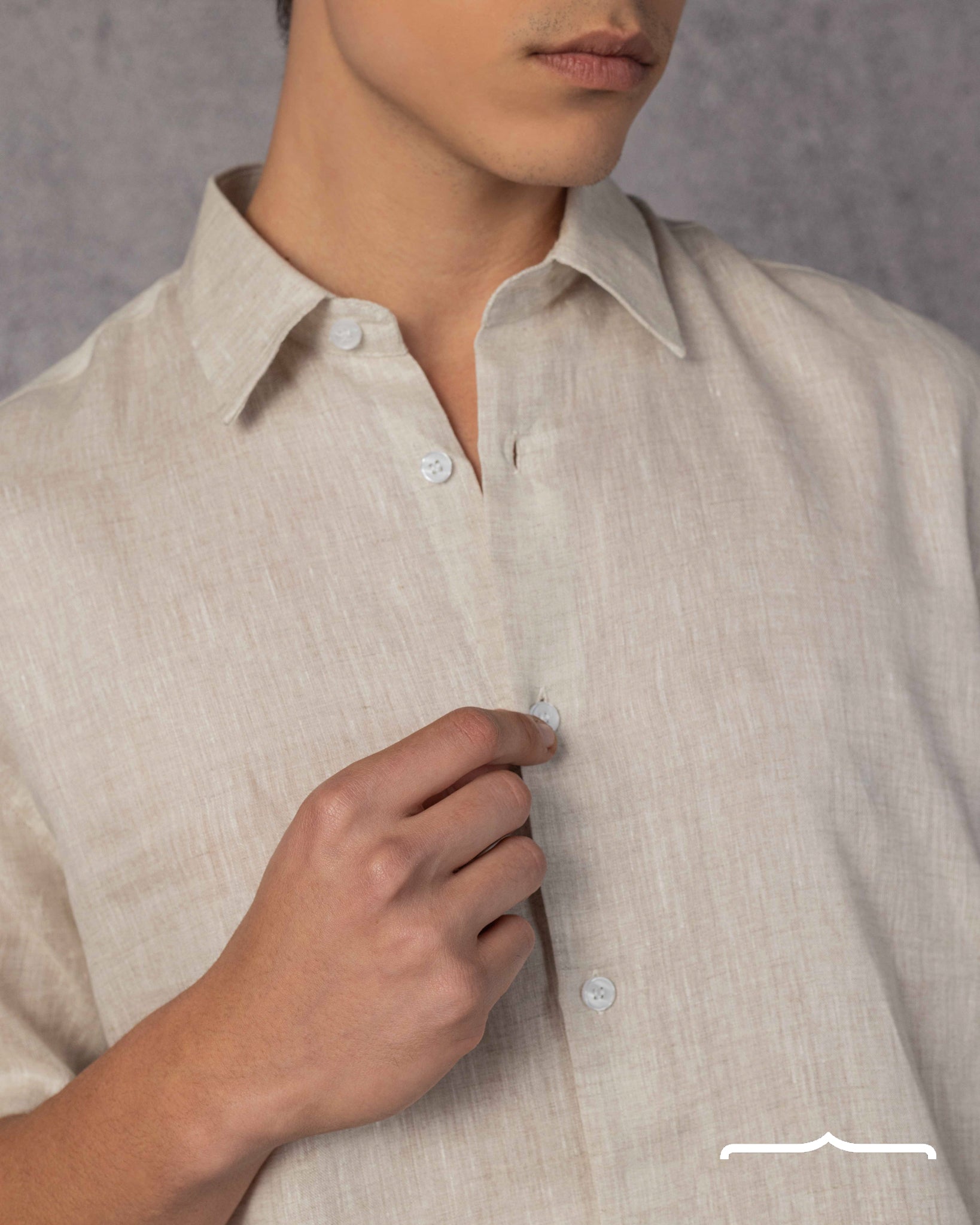 Classic Linen Shirt Volume 3 in Beige
