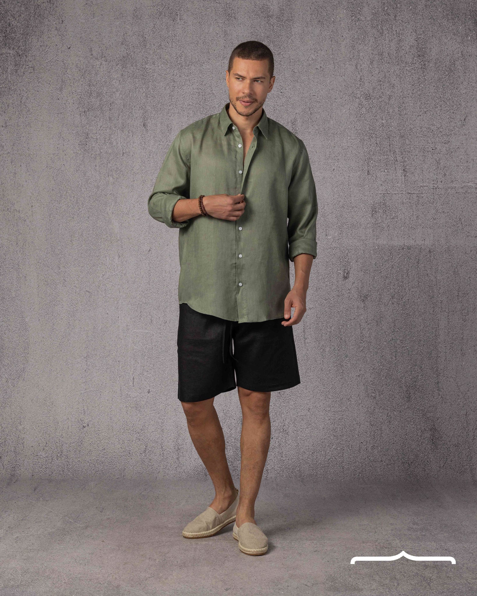 Classic Linen Shirt Volume 3 in Olive